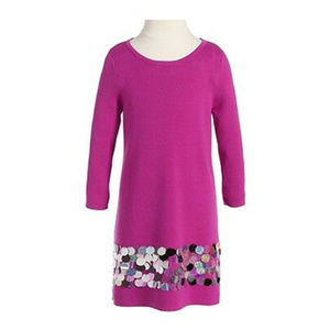 Milly Minis Girls Sequin Knit Sweater Dress 10 14
